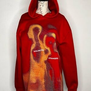 & Other Stories Red and Orange Graphic Hoodie